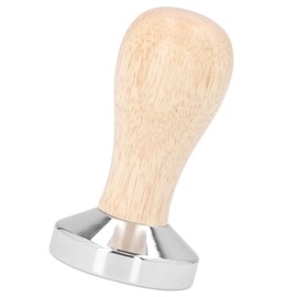 Coffee Tamper, Flat Bottom Detachable Design Coffee Powder Hammer Wooden Handle Easy to Grip for Office for Home (49mm)