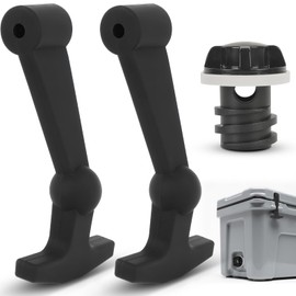 Calvana Upgraded Cooler Latches and Drain Plug Kit, Compatible with Yeti and RTIC, Includes 2 Pack of Latches and 1 Pack of Drain Plug, More Durable Rubber with Improved Design, Easy Installation
