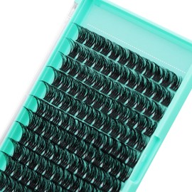Bodermincer 132 Cluster 14-16-18mm Mixed Length Black Lash Cluster Eyelash Extension Natural 3D Russian Volume Faux 3D Effect Glue Bonded Cluster Eyelashes (Y04# 14-16-18mm Mixed)