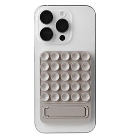 2 in 1 Silicone Sticky Phone Grip, combines a powerful suction cup and a durable mount, suitable for any phone model provides multiple mounting options for selfies and Tiktok video recording（grey）