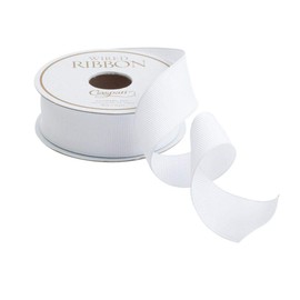 Caspari 1 Inch Wide White Grosgrain Wired Ribbon - 24 Foot Spool