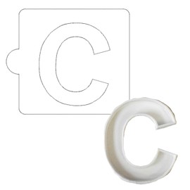 C LETTER ALPHABET STENCIL AND COOKIE CUTTER DECORATING SET MADE IN USA LSC107C