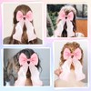 3 Pcs Pink Hair Bow Mesh Hairs Bow Clips for