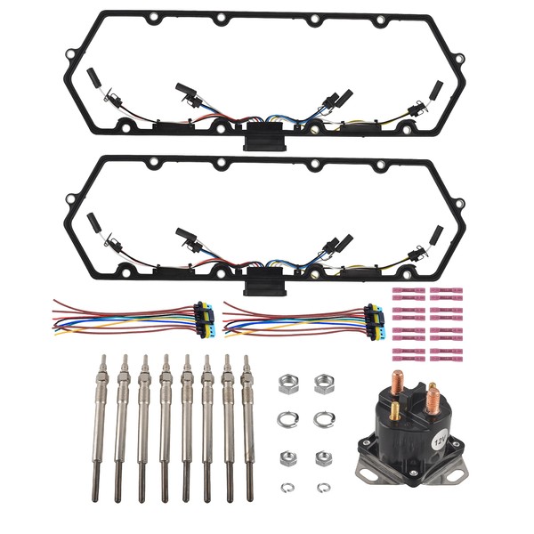 FGJQEFG Valve Cover Gaskets + Harness Glow Plugs + BK