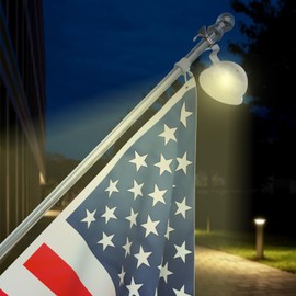 Flag Pole Light Solar Powered Warm Light 3000K, Flagpole Solar Light for 5ft 6ft Flagpoles, Solar Flag Pole Light Outdoor Waterproof LED for Outside House Garden Yard American Flags Decor (White)