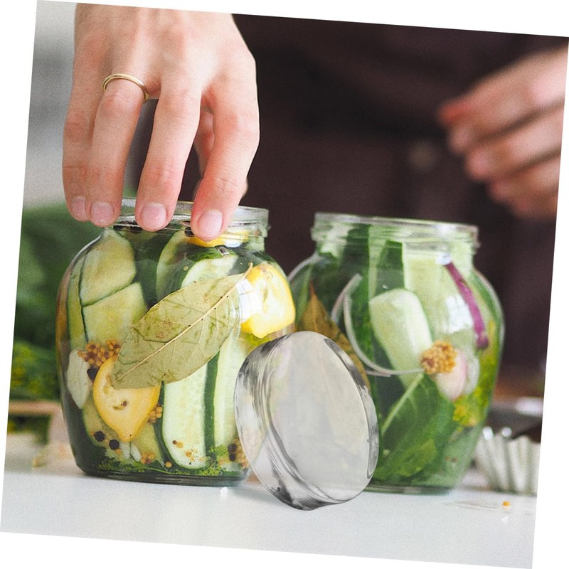 Ciieeo 3pcs Glass Fermentation Weights for Jars Thick Pickling Jar