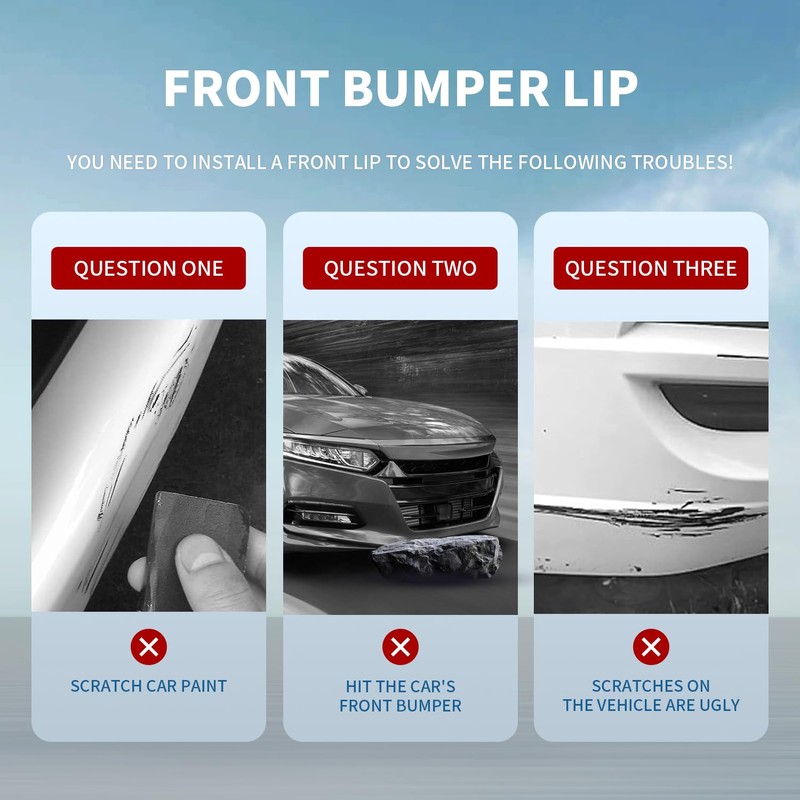 Archaic Front Bumper Lip Spoiler Compatible with Honda Accord Sedan