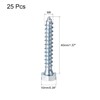 sourcing map Hex Lag Screws, M6 x 40mm Carbon Steel