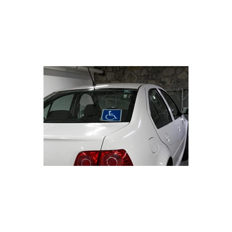 Letrero para automóvil de discapacidad color azul y blanco