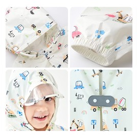 Children's Raincoat, School Bag, Compatible with School Bags, Rain Poncho, Kids' Rainwear, Kappa, Rainwear, Cute, Transparent Brim, Storage Bag Included, Reflective Tape, Raincoat, Waterproof, For