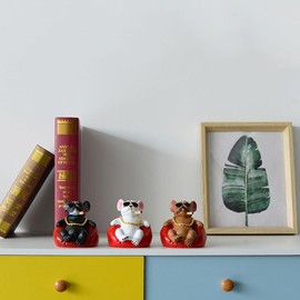 AIXXCUVQ Easy to Install Elegant Car S Interior Stylish Car Accessories Versatile Resin Car Interior Dog Ornaments Auto Figure, Style3