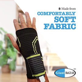 GiantBioGear myMagicMitt Wrist Heater, Rechargeable Hand Heating Pad, Soft Washable Wrist Warmers, Soothing Heating Pad for Hands and Wrist Pain, L