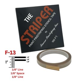 Finesse Pinstriping The Striper Pinstripe Stencil Tape- F-13 (1/8" Line, 1/8" Space, 1/8th inch Line) Stencil for Painted Pinstripe for Cars and Trucks (160 Feet)