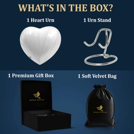 Small Urns for Human Ashes Keepsake – Mini Urn for Women & Men – Heart Shaped Keepsake Urn – A Loving Tribute to Cherish Eternal Bonds – Memorial Heart Urn for Human Ashes Adult (White)