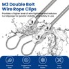 ZIUZI 12 Pcs M3 Stainless Steel Duplex Wire Rope Clip,