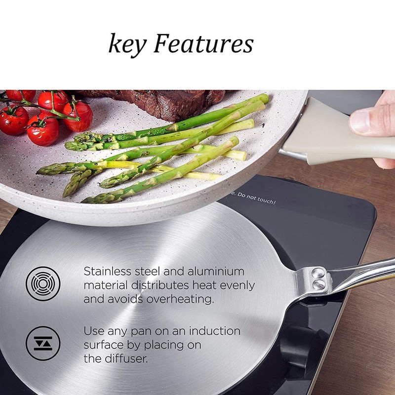 9.45inch Stainless Steel Coffee Milk Cookware Simmer Ring Induction adapter