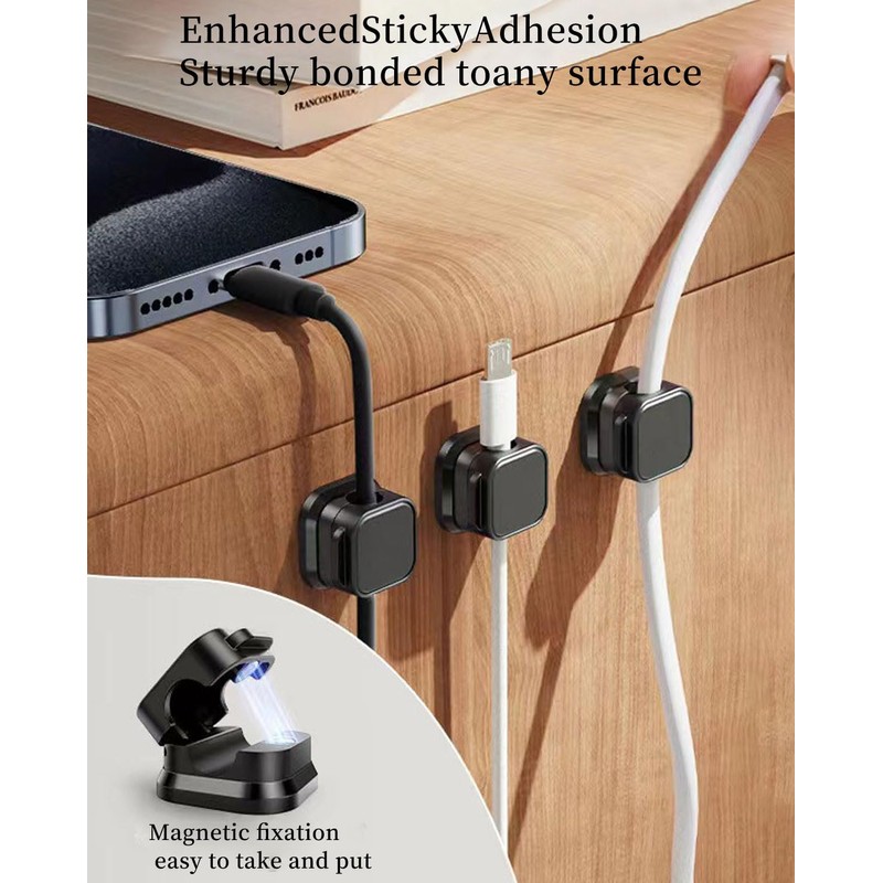 BPTRKOM Pack of 6 Cable Organiser - Cable Management Magnetic