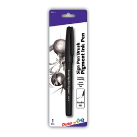 Pentel Arts Sign Pen Brush, Black Pigment Ink, 1 Pack (SESP15BPA)
