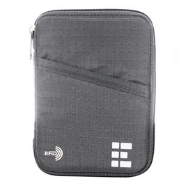 Passport Holder & Travel Wallet with RFID Blocking - Premium Document Organizer Case for Men and Women - Holds Passports, Cards, Tickets, ID, Cash - Compact Zippered Wallet - Shadow