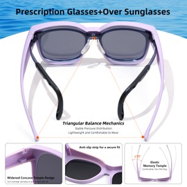 EYEBUDDY Fit Over Glasses Sunglasses for Kids Shades Polarized Sunglasses Oversized Square Sun Glasses Boys & Girls UV Protection