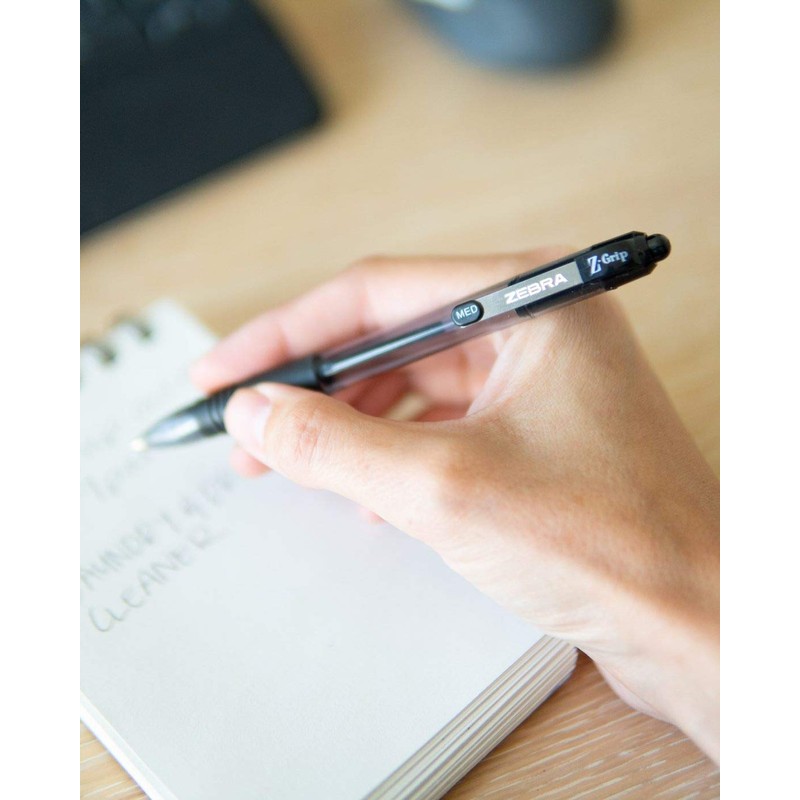 Zebra Pen Z-Grip Retractable Ballpoint Pen, Medium Point, 1.0mm, Black
