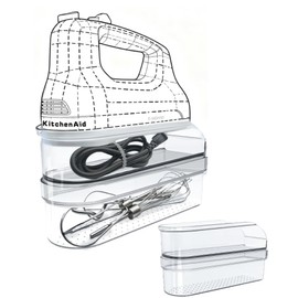 Hand Mixer Storage Case for KitchenAid KHM5/KHM6/KHM7/KHM9 Series Ultra Power Speed Hand Mixers, Double layer Crylic Transparent Storage box (Tools and mixer not included)