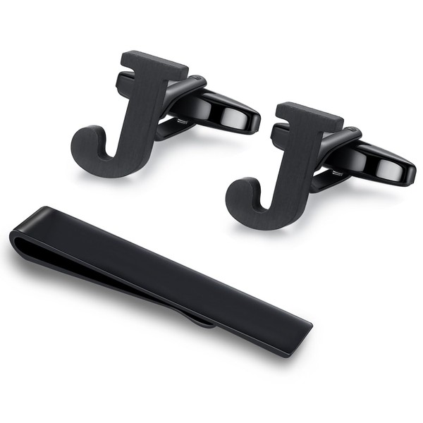 Honey Bear Initial Alphabet Letter Mens Cufflinks Tie Clips Set