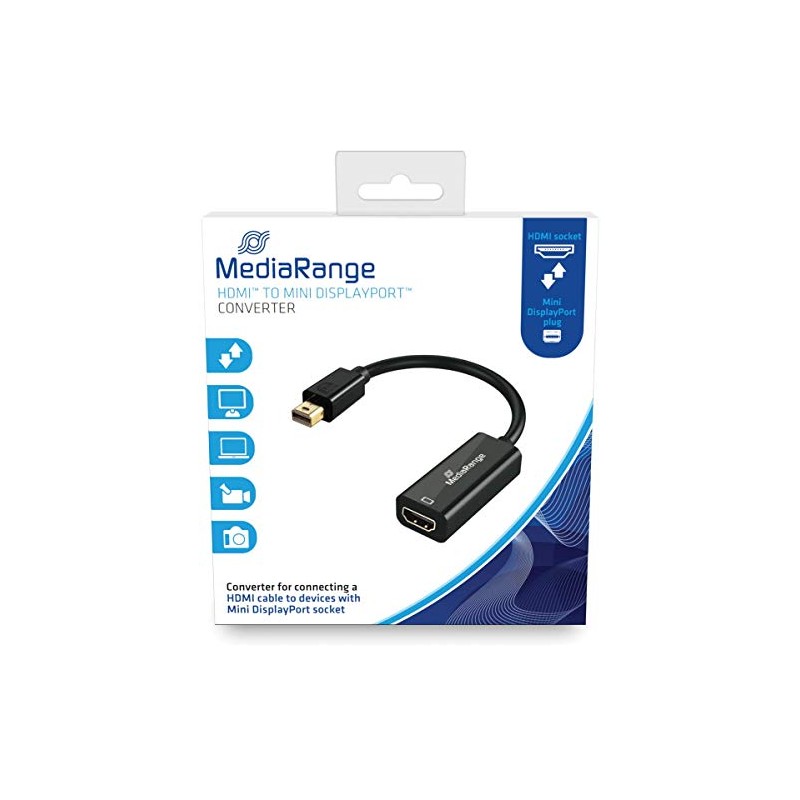 MediaRange HDMI™ High Speed to Mini DisplayPort™ Converter, Gold-Plated Contacts,