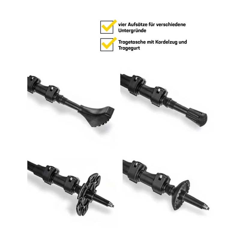 JELEX Nature Telescopic Walking Poles for Nordic Walking Adjustable Includes