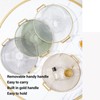 Round Tray with Gold Handle Elegant Multi Functional Golden Rim