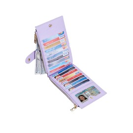 Travelambo RFID Wallet Women Bifold Multi Card Wallet Case with Zipper Pocke Credit Card Holder for Women