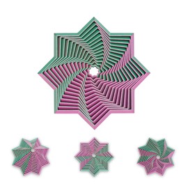 Fractal Fidget Toy Octagon Star 3D Printed Stress Relief Toy Foldable Rotating Star Decorative Geometric Piece Fun for Kids and Adults Creative Gift for Birthdays and Holidays (Colorful, Octagonal)