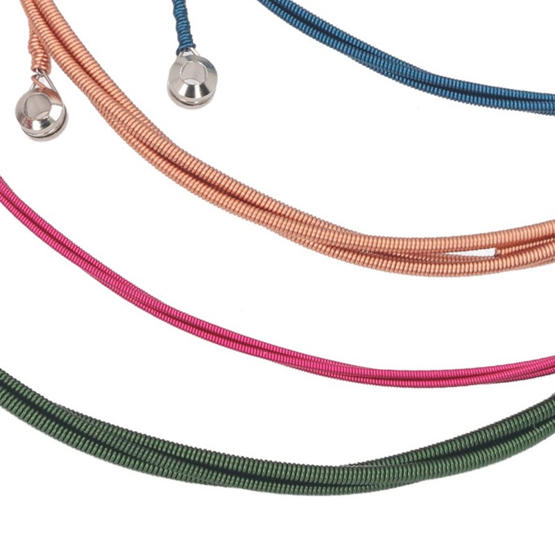 4Pcs Electric Bass String Set Clear Bright Sound Metal Colored