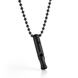 KeyUnity Silbato de Emergencia de Titanio con cordón de Metal, 120 dB +, Silbato de Supervivencia al Aire última intervensión, Ultraligero, Resistente al óxido