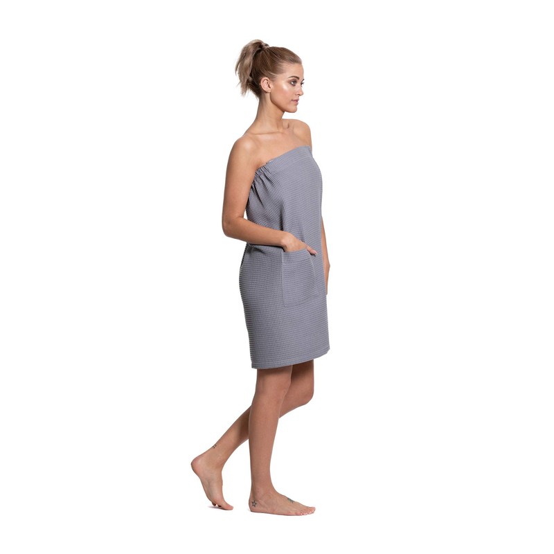 Turkuoise Linen Lightweight Spa/Bath Waffle Body Wrap with Adjustable Closure