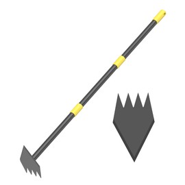 Dual Headed Weeding Tool, Long Handle for Loosening Soil Weeding Digging with Heavy Duty Stainless Steel Manual Weeder Hoe Garden Tool 17-45 inch Metal Black