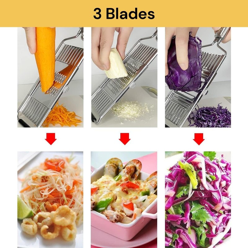 EZONEDEAL 3 in 1 Vegetable Chopper Set, Multipurpose Vegetable Slicer