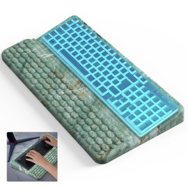 Keyboard Stand for Desktop, Computer Keyboard Stand, Ergonomic Keyboard Holder for Easy Typing Working, Keyboard Riser with Comfortable Wrist Rest for Keyboard Marble Green