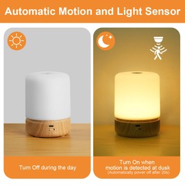 URAQT LED Nachttischlampe Touch Dimmbar, USB Aufladbar Nachtlicht Kinder, mit 8 Farben 3 Modi, Tischlampe Kabellos für Schlafzimmer Wohnzimmer