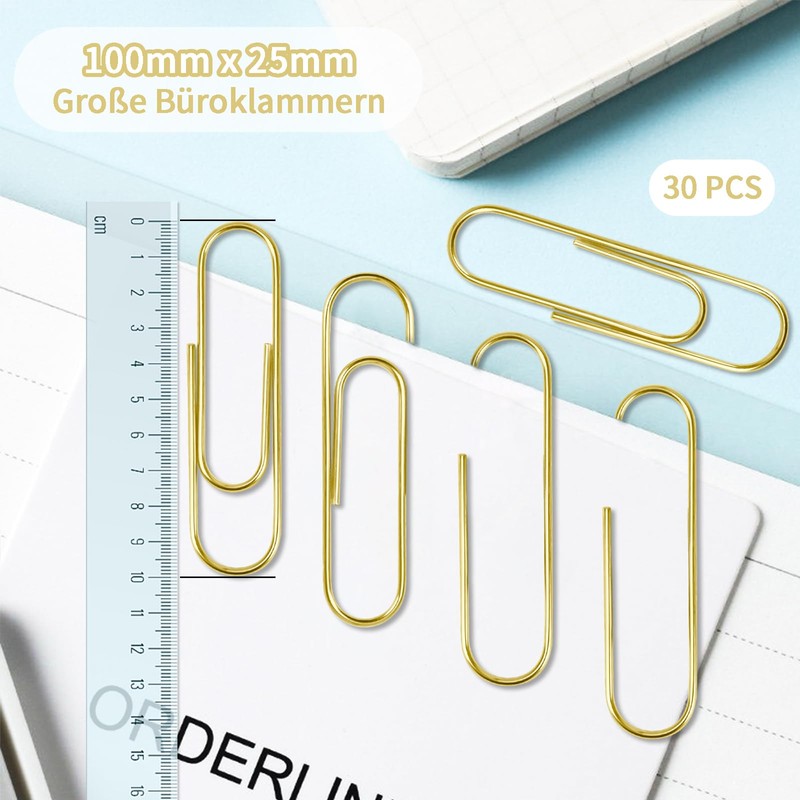 Alethron Paper Clips, Large, 100 mm Metal Large Paper Clips,