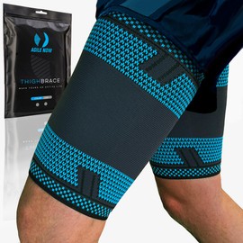 AGILE NOW® Thigh Brace Thigh Compression Stabiliser Non-Slip Thigh Compression Bandage for Men & Women (Pack of 2) XL