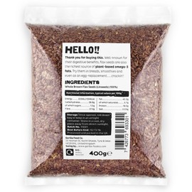 Gorilla Food Co. Brown Flax Seeds (Linseeds) - 400g - Whole | Raw | High Fibre | Non-GMO