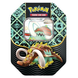 Pokémon-Sammelkartenspiel: Tin-Box Karmesin & Purpur – Paldeas Schicksale – Riesenzahn-ex (1 holografische Promokarte & 4 Boosterpacks)