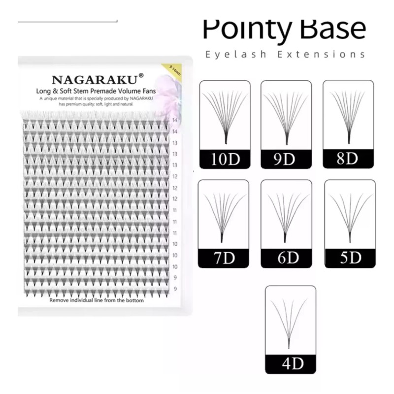 Nagaraku Abanicos Prearmados Volumen Blister Grande Mix