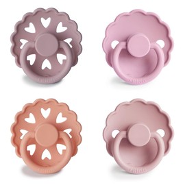 FRIGG SilkySoft Silicone Baby Pacifier 4-Pack Sunset Bliss | Made in Denmark | BPA-Free (6-18 Months)
