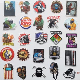 50Pcs Funny Welding Helmet Sticker Welder Welding Decals Welder Hard Hat Stickers for Car Bamper