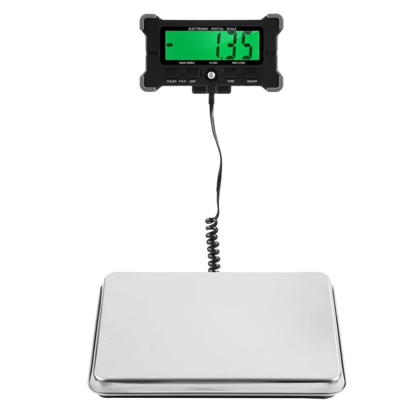 Lepmerk 660lbs/300kg Electronic Postal Scale, 50g/0.1lb Precision, LCD Display, 16"X 12" Stainless Big Platform, Heavy Duty Postage Scale for Packages, Livestock & Pets Weighing