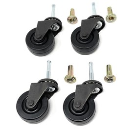 Metal Magery Antique Brass Caster with 2" Rubber Wheels | Vintage Antique Furniture Casters Pack of 4
