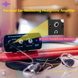 For ANLEON S1 Personal In-Ear Monitor Amplifier, Ultra Compact Headphone Amplifier, 2 XLR Input, 3.5mm Headphone Output, Support Dual Channel/Mono/Stereo, for Studio Stage Drummers Performers