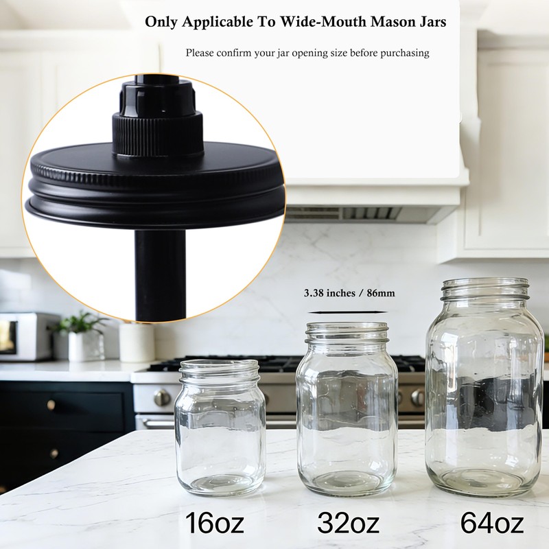 Wide Mouth Mason Jar Pump Dispenser Lid for Syrup Sauce